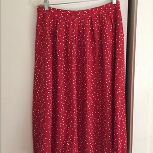 Forever21 Red polka dot midi skirt